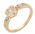 Anel Feminino Coração Banhado A Ouro Rosê 18k Com Zircônias 
