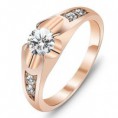 Anel Swarovski Folheado Ouro Rose 18k 