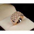 Anel Feminino Folheado a ouro Rose Cristais Swarovski